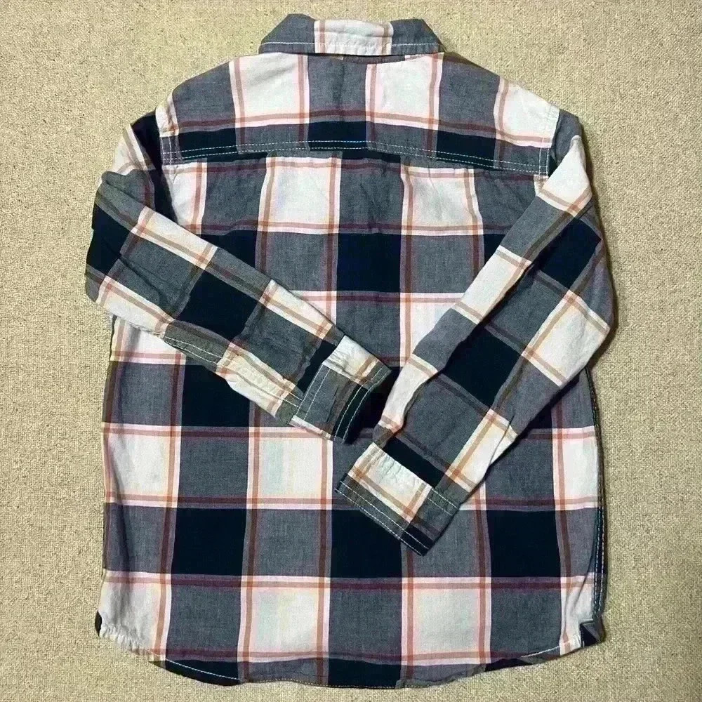 Cherokee Brand Long Sleeve Dress Shirt Blue / Orange Size 6/7 A0019 - Picture 3 of 4